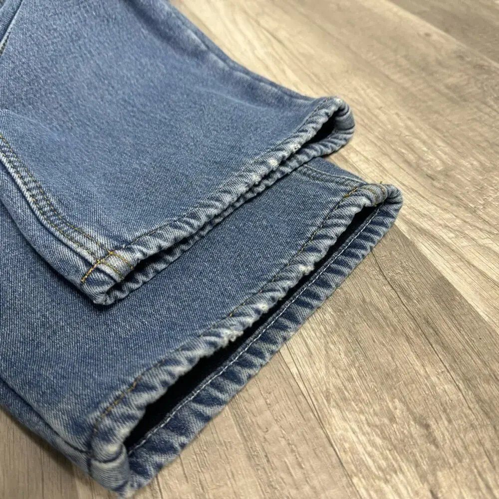 37X28.5 Vintage Fleece Lined Jeans Gropcore Winter Workwear Old Mill
